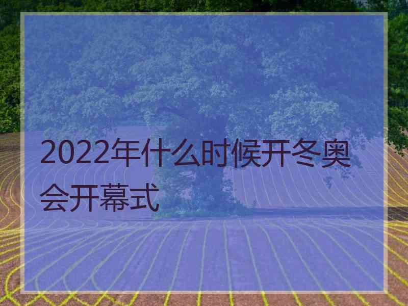 2022年什么时候开冬奥会开幕式