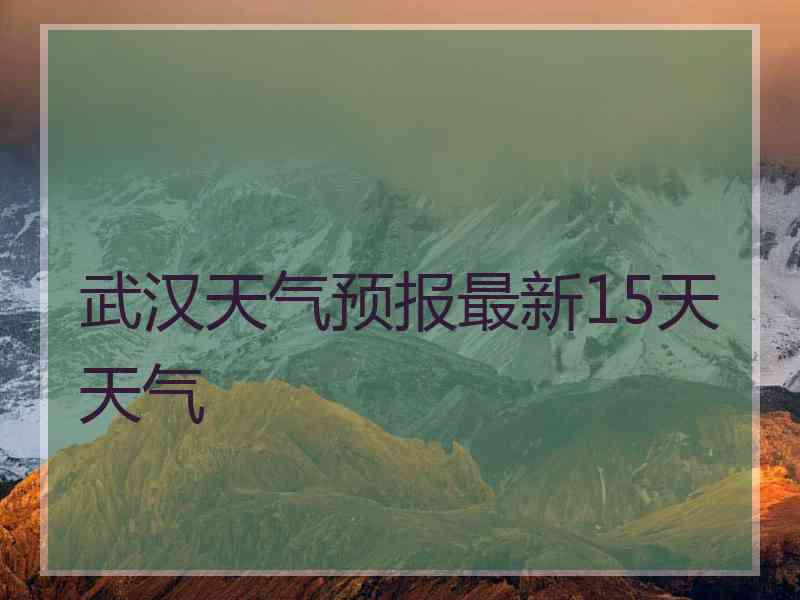 武汉天气预报最新15天天气