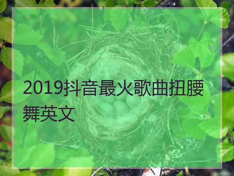 2019抖音最火歌曲扭腰舞英文