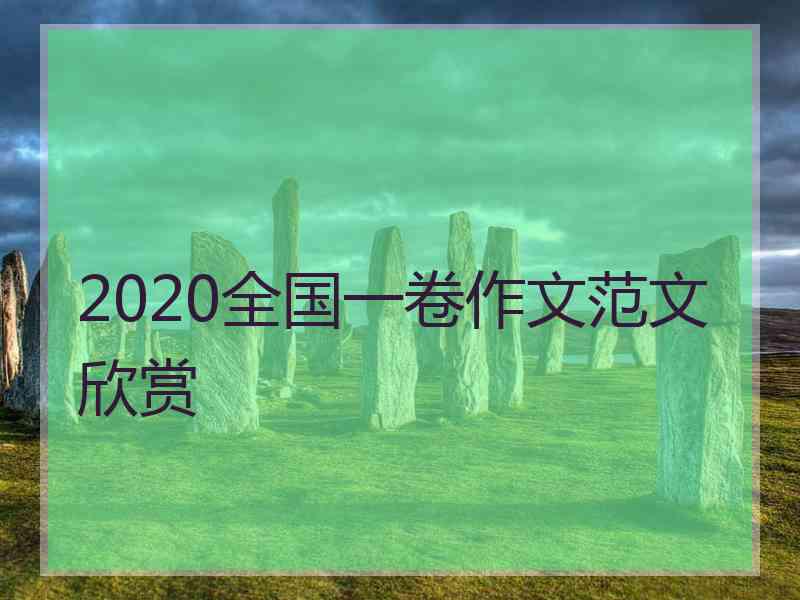 2020全国一卷作文范文欣赏