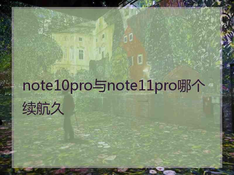 note10pro与note11pro哪个续航久