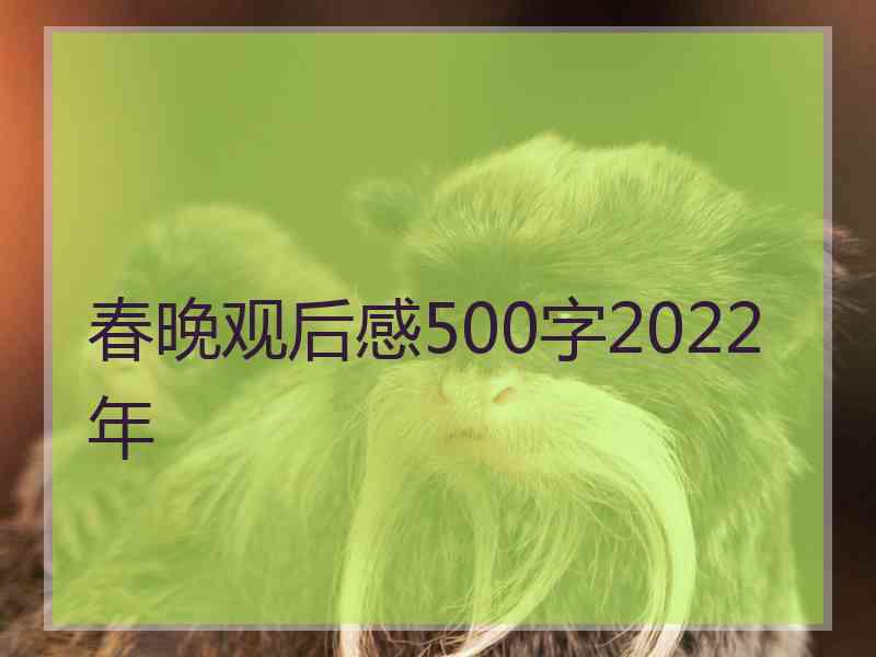 春晚观后感500字2022年