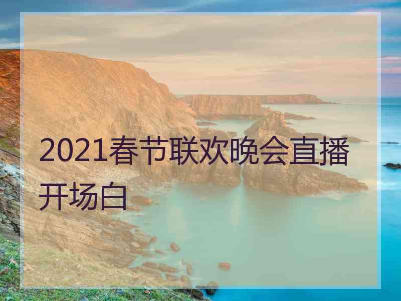 2021春节联欢晚会直播开场白