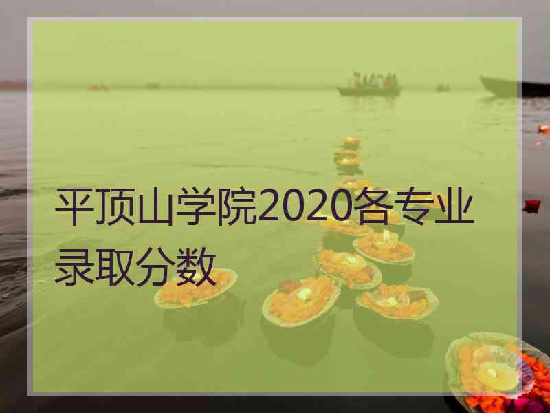 平顶山学院2020各专业录取分数