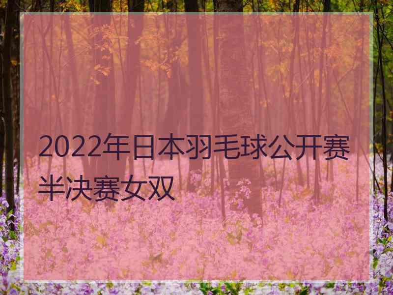 2022年日本羽毛球公开赛半决赛女双