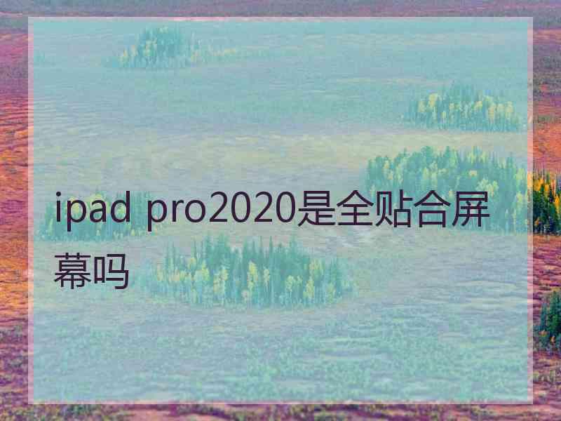 ipad pro2020是全贴合屏幕吗