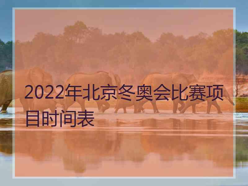 2022年北京冬奥会比赛项目时间表