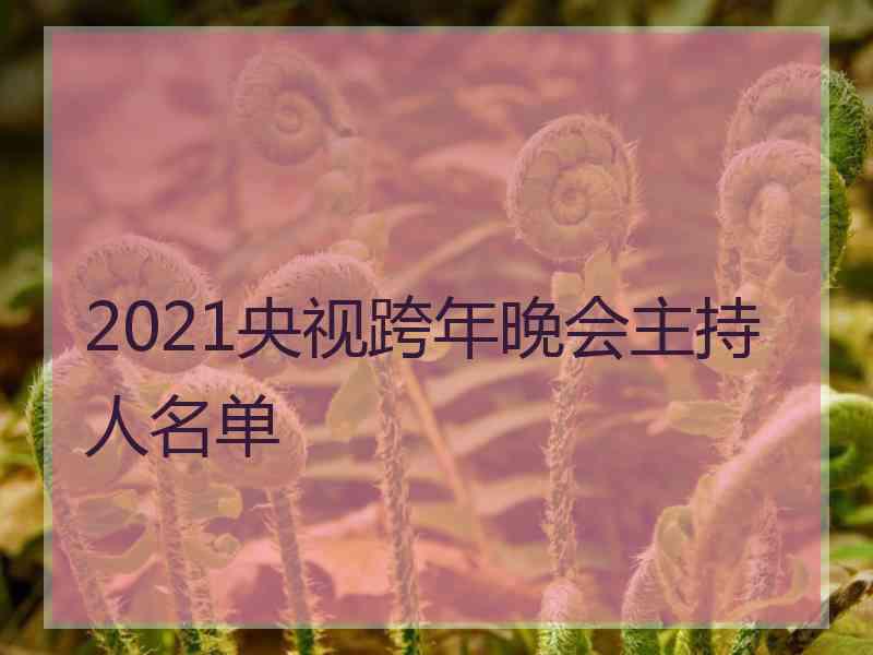 2021央视跨年晚会主持人名单