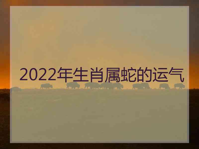 2022年生肖属蛇的运气