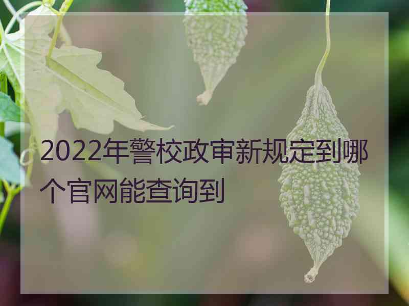 2022年警校政审新规定到哪个官网能查询到