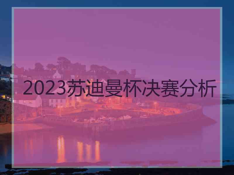 2023苏迪曼杯决赛分析