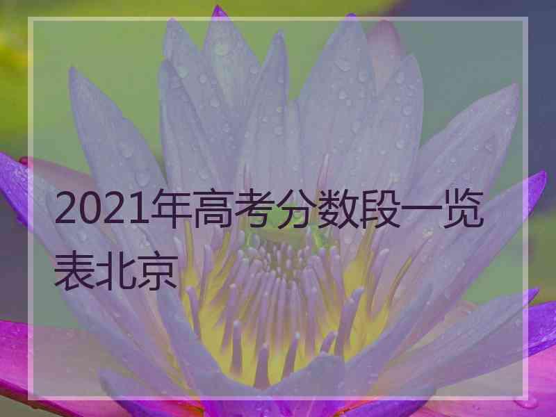 2021年高考分数段一览表北京