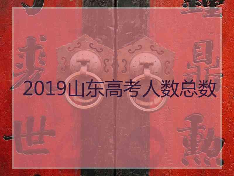 2019山东高考人数总数