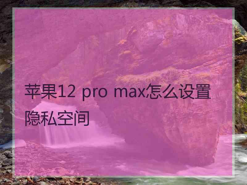 苹果12 pro max怎么设置隐私空间