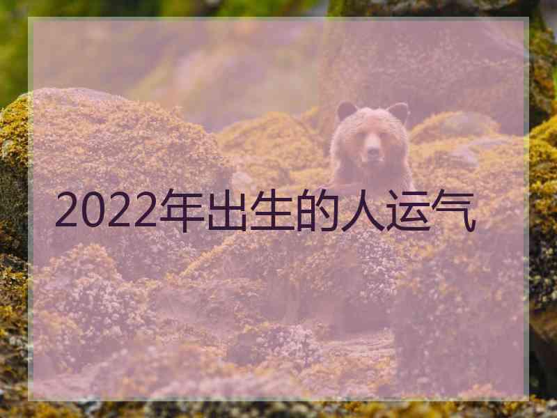 2022年出生的人运气