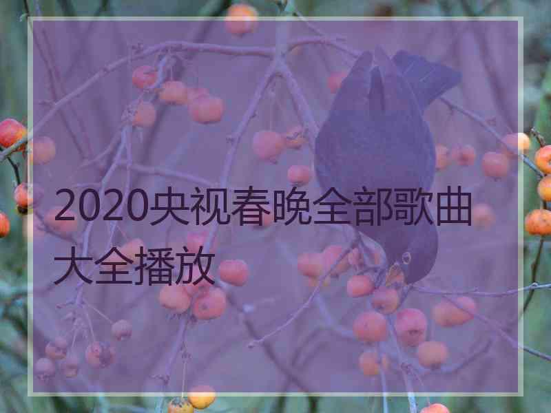 2020央视春晚全部歌曲大全播放