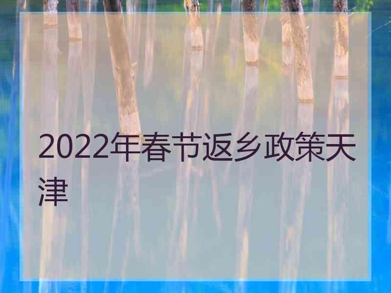 2022年春节返乡政策天津