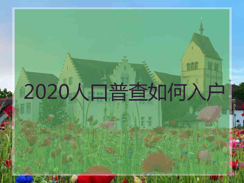 2020人口普查如何入户