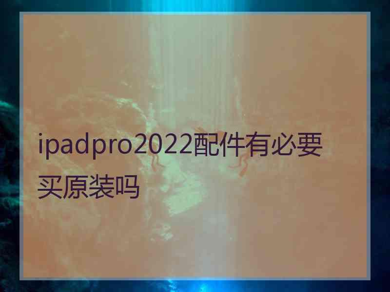 ipadpro2022配件有必要买原装吗