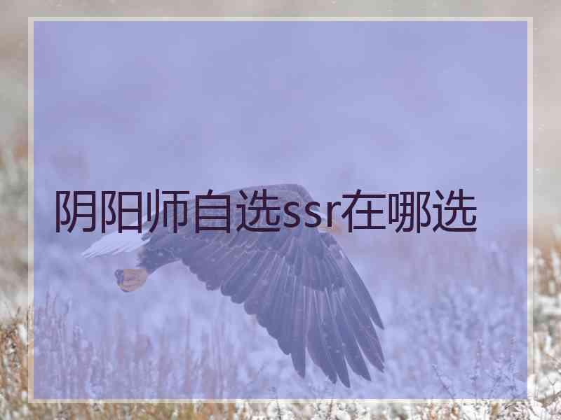 阴阳师自选ssr在哪选