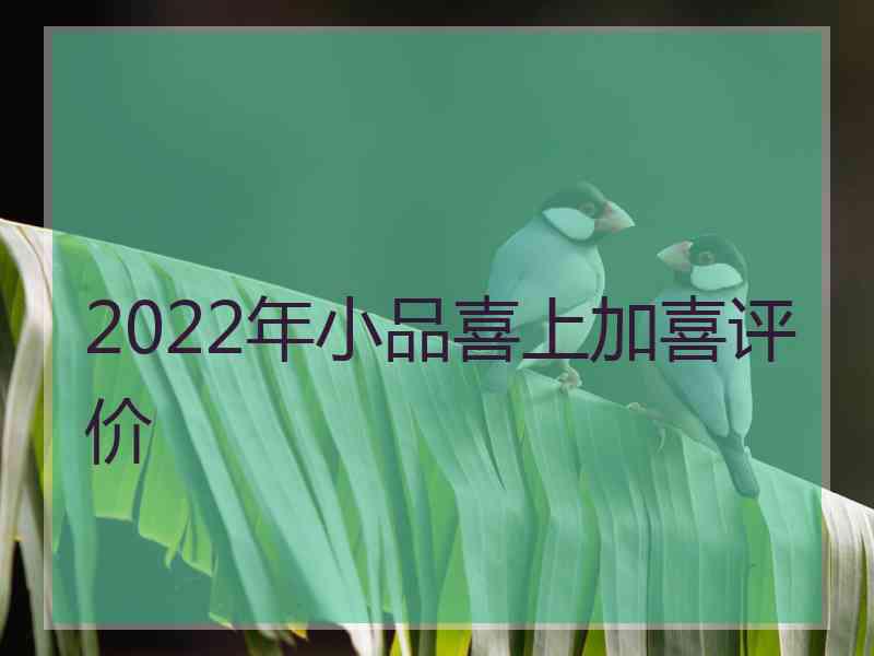 2022年小品喜上加喜评价