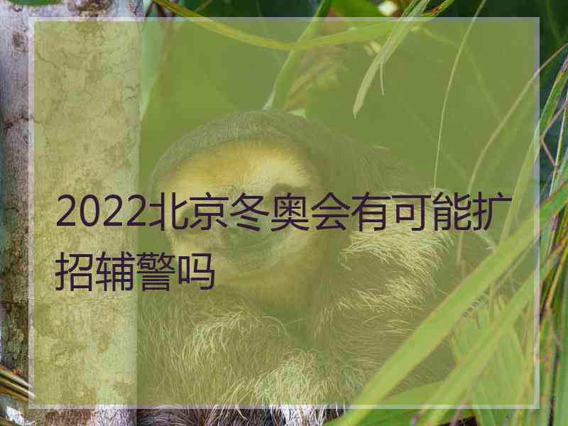 2022北京冬奥会有可能扩招辅警吗