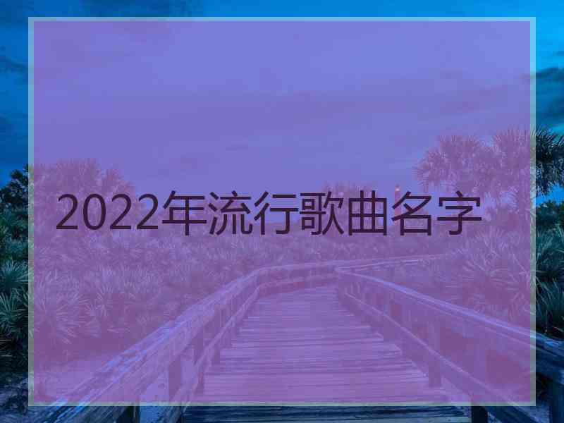 2022年流行歌曲名字