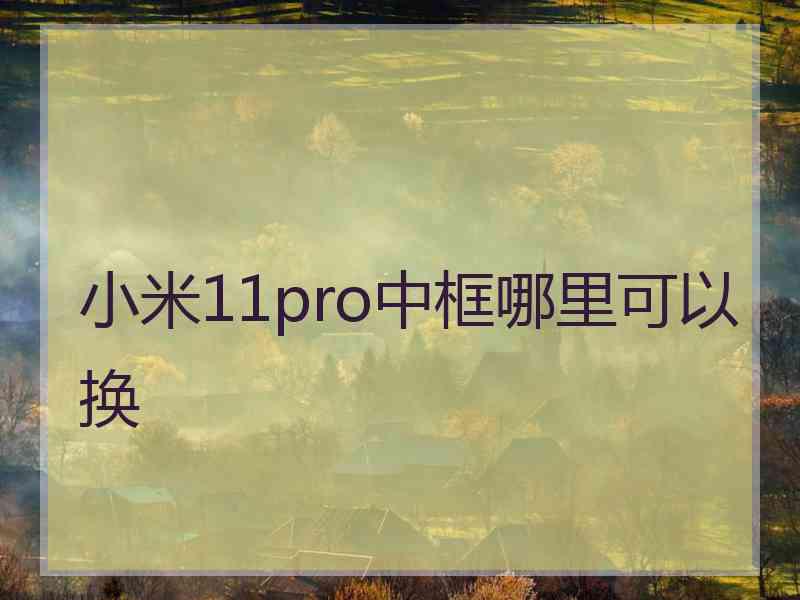 小米11pro中框哪里可以换