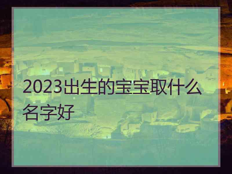 2023出生的宝宝取什么名字好