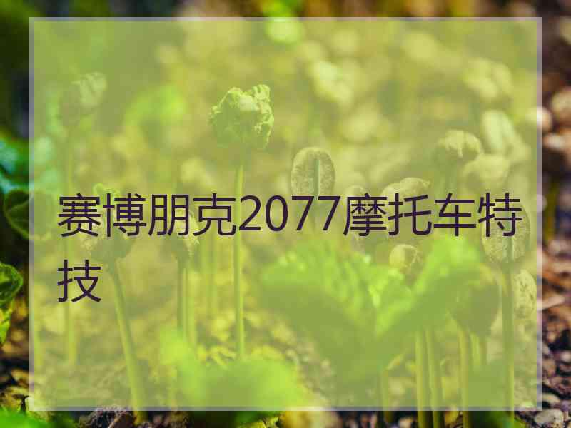 赛博朋克2077摩托车特技