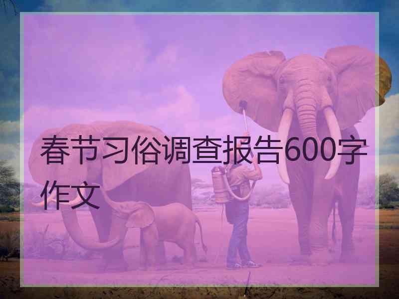 春节习俗调查报告600字作文