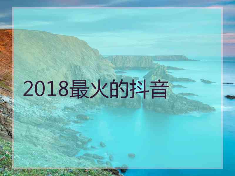 2018最火的抖音