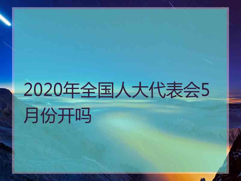 2020年全国人大代表会5月份开吗