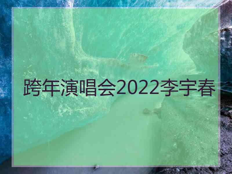 跨年演唱会2022李宇春