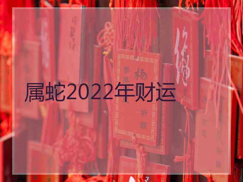 属蛇2022年财运