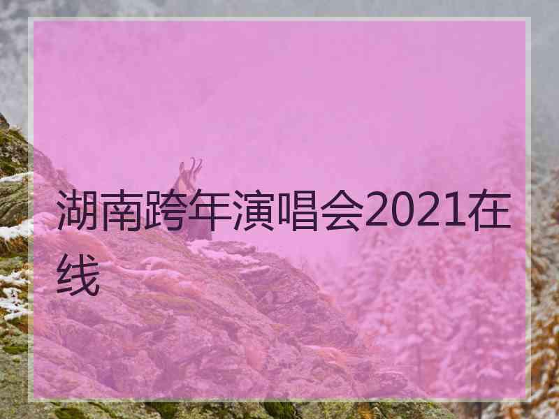 湖南跨年演唱会2021在线