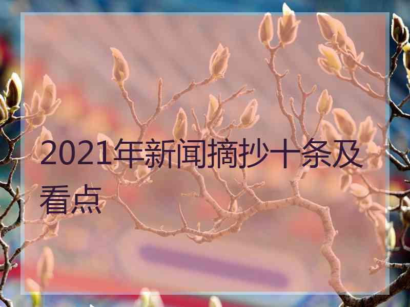 2021年新闻摘抄十条及看点