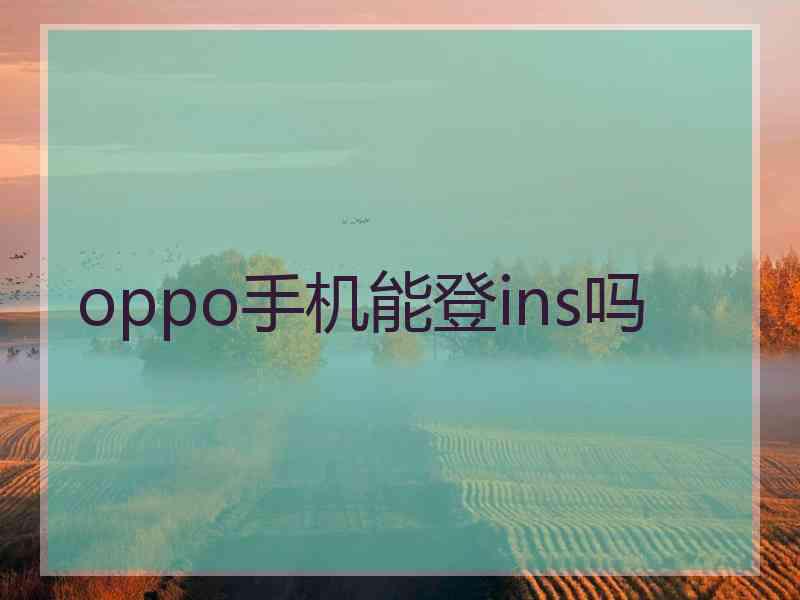 oppo手机能登ins吗