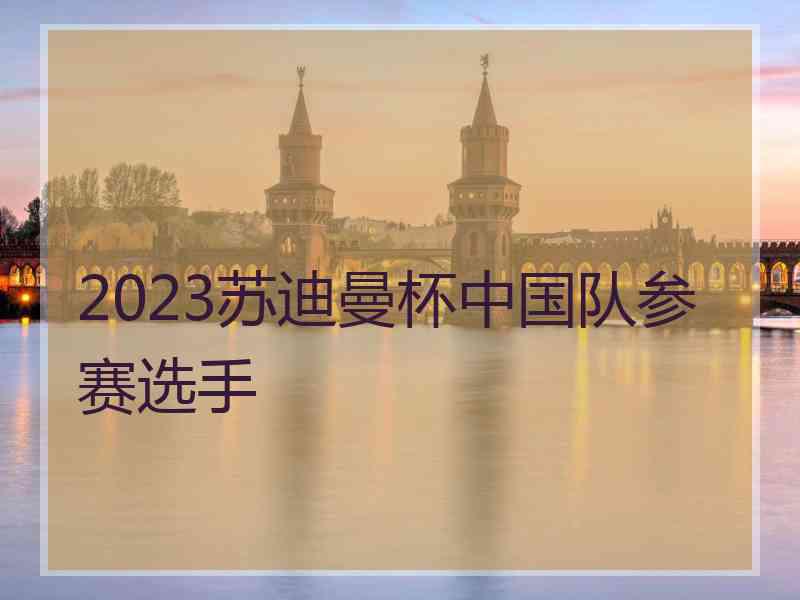 2023苏迪曼杯中国队参赛选手