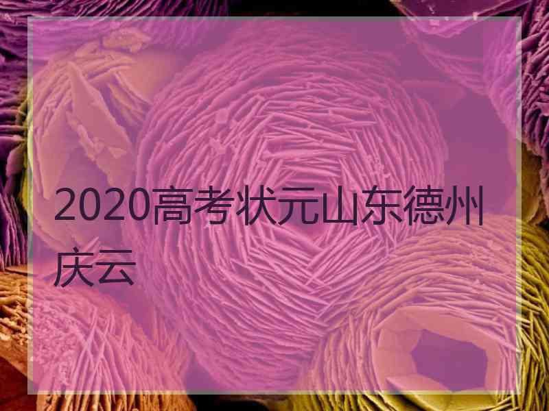 2020高考状元山东德州庆云