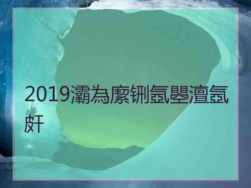 2019灞為緳铏氬瞾澶氬皯