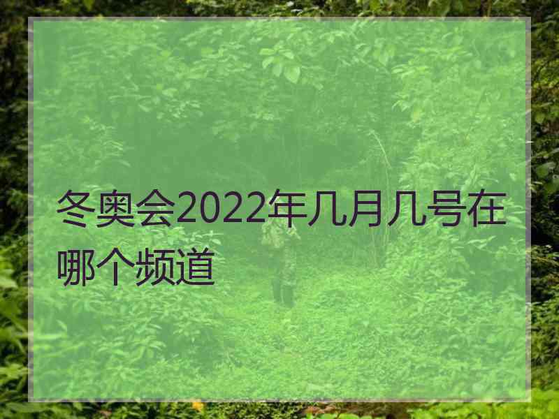 冬奥会2022年几月几号在哪个频道