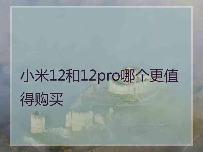 小米12和12pro哪个更值得购买