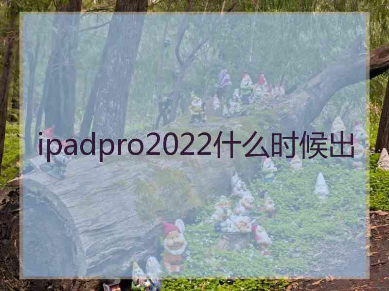 ipadpro2022什么时候出