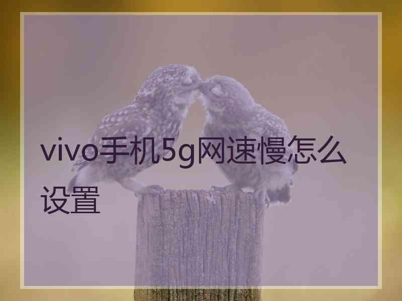 vivo手机5g网速慢怎么设置