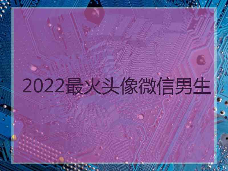 2022最火头像微信男生