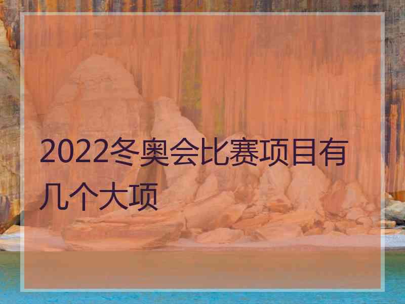 2022冬奥会比赛项目有几个大项