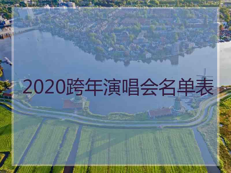 2020跨年演唱会名单表