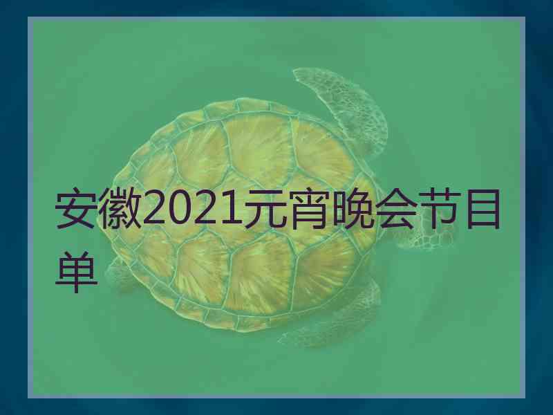 安徽2021元宵晚会节目单