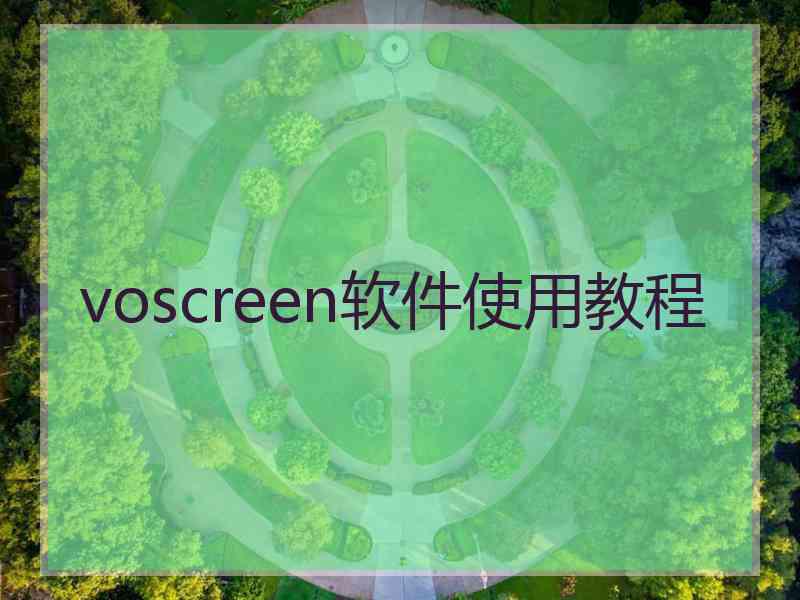 voscreen软件使用教程